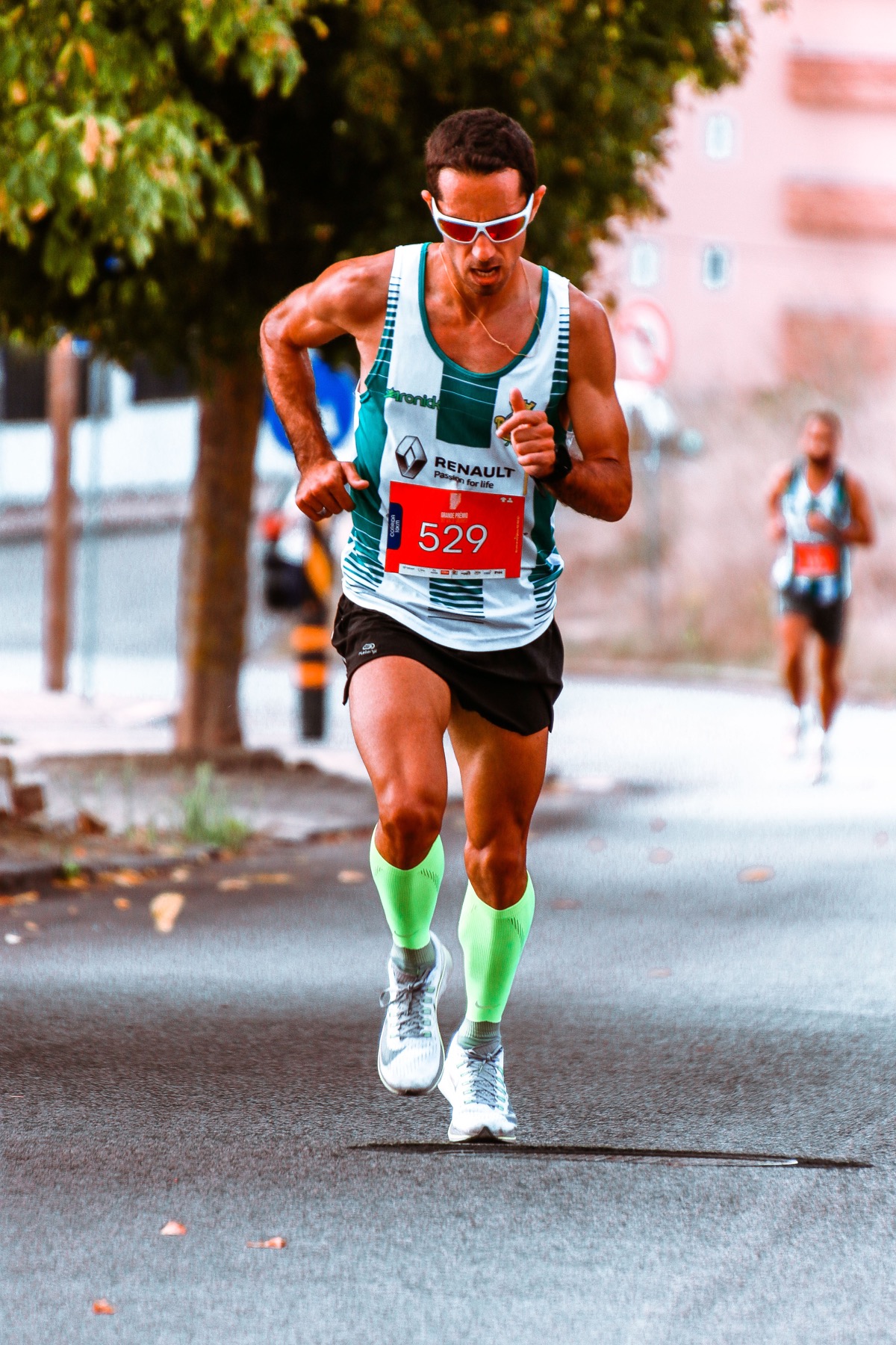 Runner competing in a road race